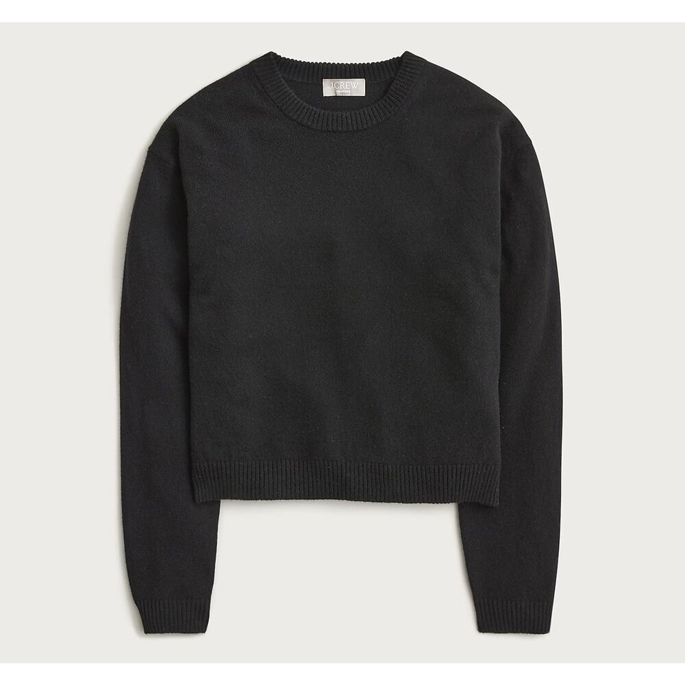 J.Crew 100% Cashmere Black Crew Neck Pullover Knit Sweater Xs Sleeve Women